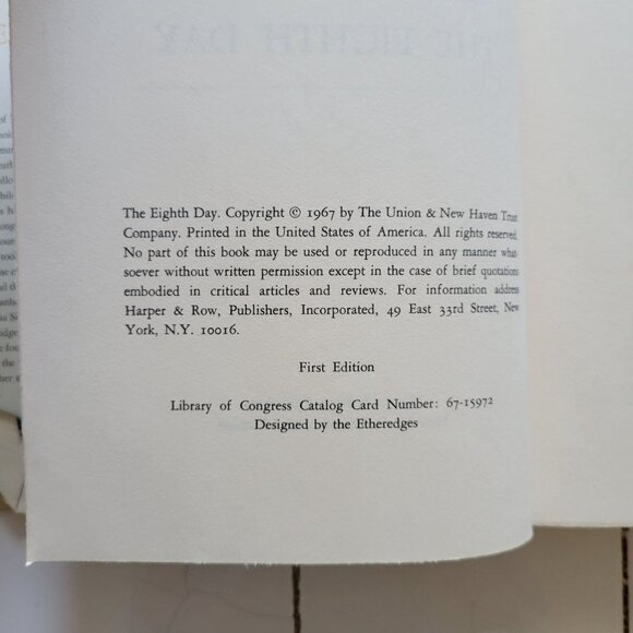 Thornton Wilder The Eighth Day First Edition Hardcover Book DJ 1967 Novel - Picture 3 of 12